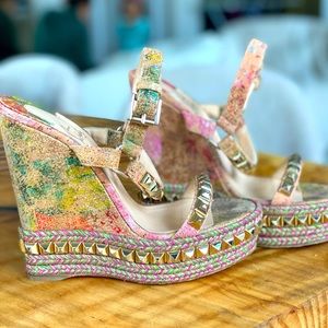 Christian Louboutin wedge 38 like new